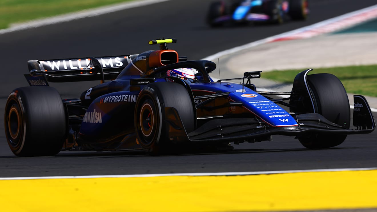 BUDAPEST, HUNGARY - JULY 21: Logan Sargeant of United States driving the (2) Williams FW46 Mercedes on track during the F1 Grand Prix of Hungary at Hungaroring on July 21, 2024 in Budapest, Hungary. (Photo by Mark Thompson/Getty Images)