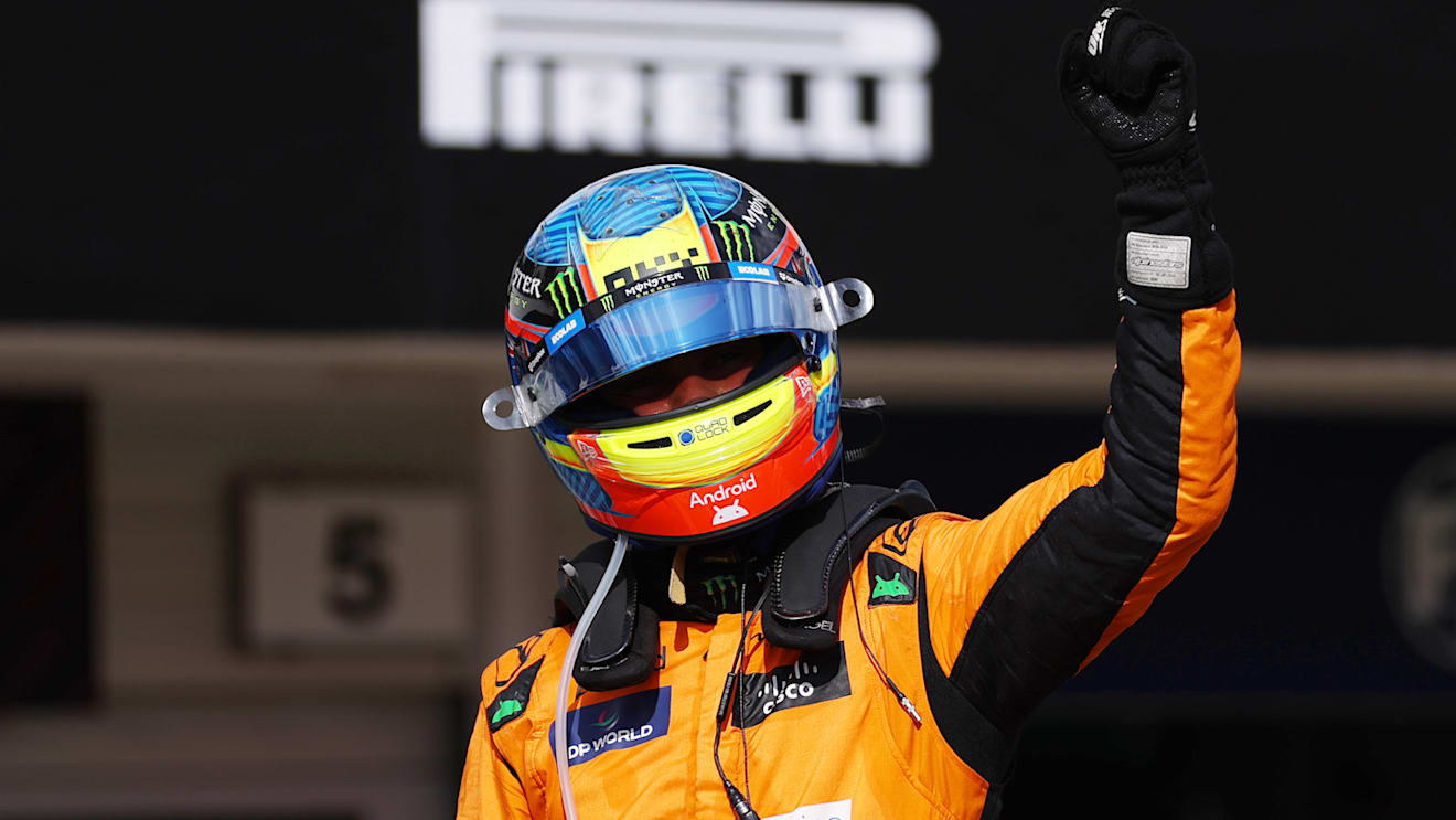 BUDAPEST, HUNGARY - JULY 21: Race winner Oscar Piastri of Australia and McLaren celebrates his maiden race win in parc ferme during the F1 Grand Prix of Hungary at Hungaroring on July 21, 2024 in Budapest, Hungary. (Photo by Dean Mouhtaropoulos/Getty Images)