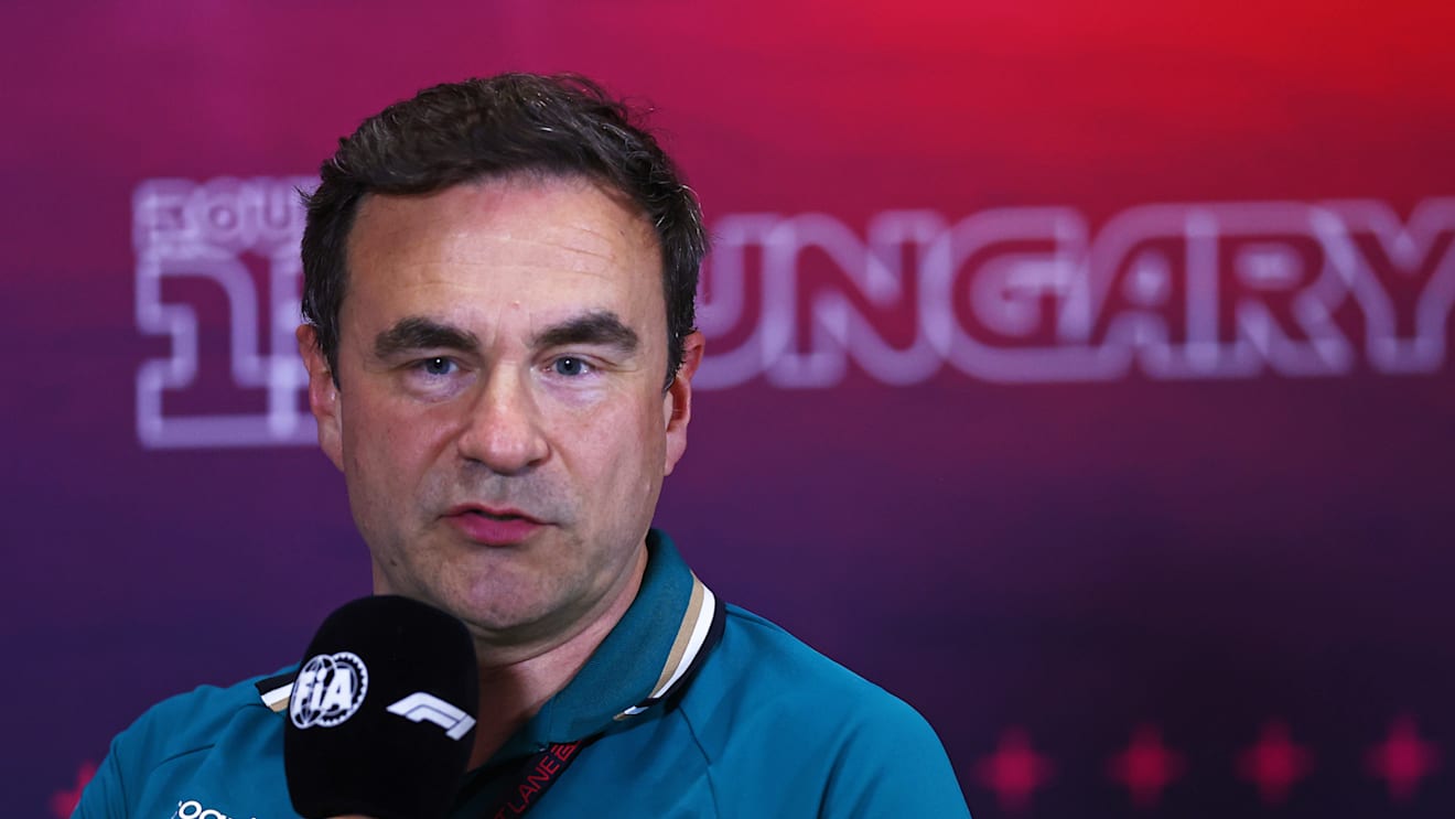 BUDAPEST, HUNGARY - JULY 19: Dan Fallows, Technical Director of Aston Martin F1 attends the Team Principals Press Conference during practice ahead of the F1 Grand Prix of Hungary at Hungaroring on July 19, 2024 in Budapest, Hungary. (Photo by Bryn Lennon/Getty Images)