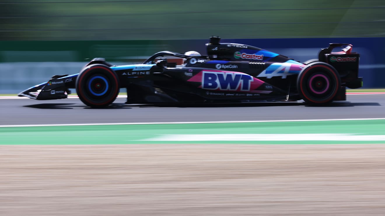 BUDAPEST, HUNGARY - JULY 19: Esteban Ocon of France driving the (31) Alpine F1 A524 Renault on track during practice ahead of the F1 Grand Prix of Hungary at Hungaroring on July 19, 2024 in Budapest, Hungary. (Photo by Dean Mouhtaropoulos/Getty Images)