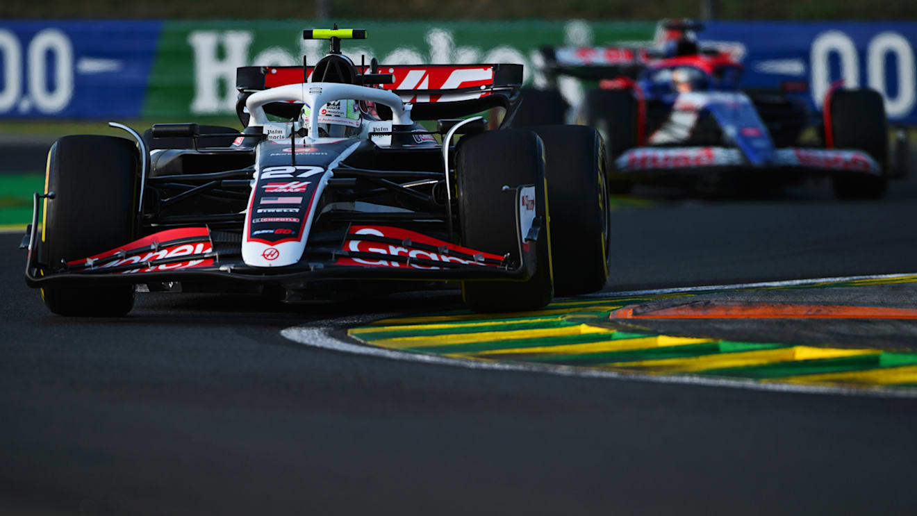 BUDAPEST, HUNGARY - JULY 19: Nico Hulkenberg of Germany driving the (27) Haas F1 VF-24 Ferrari on track during practice ahead of the F1 Grand Prix of Hungary at Hungaroring on July 19, 2024 in Budapest, Hungary. (Photo by Rudy Carezzevoli/Getty Images)