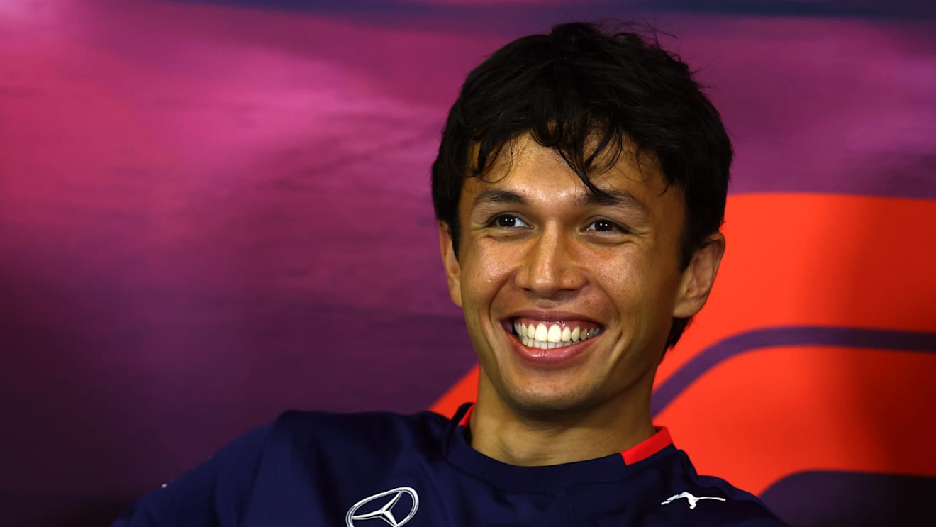 BUDAPEST, HUNGARY - JULY 18: Alexander Albon of Thailand and Williams attends the Drivers Press Conference during previews ahead of the F1 Grand Prix of Hungary at Hungaroring on July 18, 2024 in Budapest, Hungary. (Photo by Bryn Lennon/Getty Images)