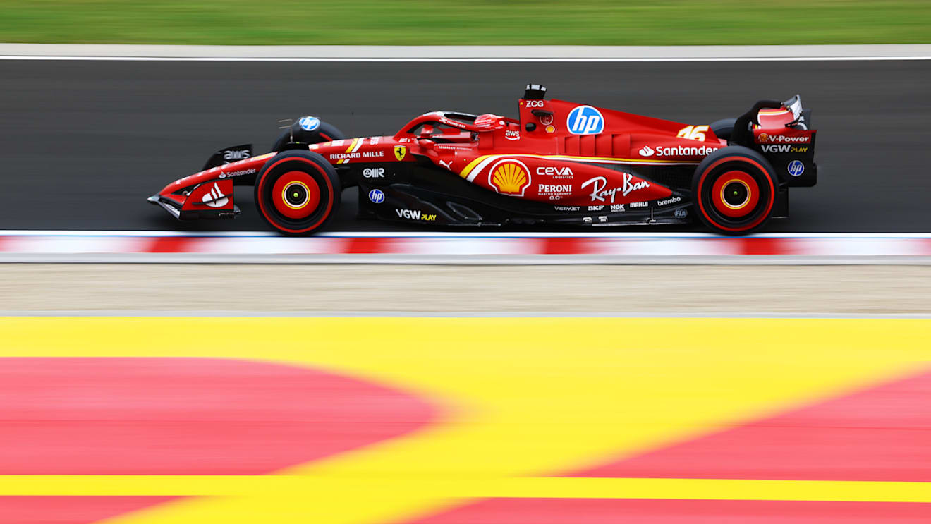 BUDAPEST, HUNGARY - JULY 20: Charles Leclerc of Monaco driving the (16) Ferrari SF-24 on track during final practice ahead of the F1 Grand Prix of Hungary at Hungaroring on July 20, 2024 in Budapest, Hungary. (Photo by Mark Thompson/Getty Images)