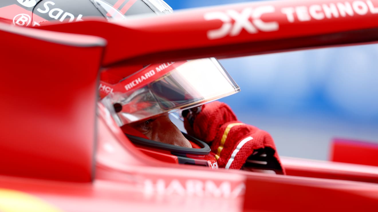 BUDAPEST, HUNGARY - JULY 20: Carlos Sainz of Spain and Ferrari prepares to drive in the pitlane during qualifying ahead of the F1 Grand Prix of Hungary at Hungaroring on July 20, 2024 in Budapest, Hungary. (Photo by Bryn Lennon - Formula 1/Formula 1 via Getty Images)