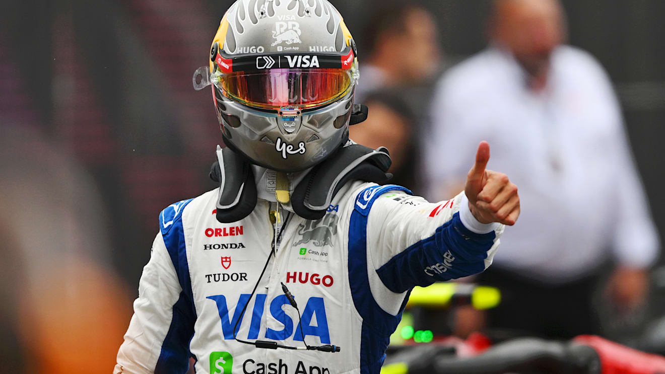 BUDAPEST, HUNGARY - JULY 20: 9th placed qualifier Daniel Ricciardo of Australia and Visa Cash App RB reacts in parc ferme during qualifying ahead of the F1 Grand Prix of Hungary at Hungaroring on July 20, 2024 in Budapest, Hungary. (Photo by Rudy Carezzevoli/Getty Images)