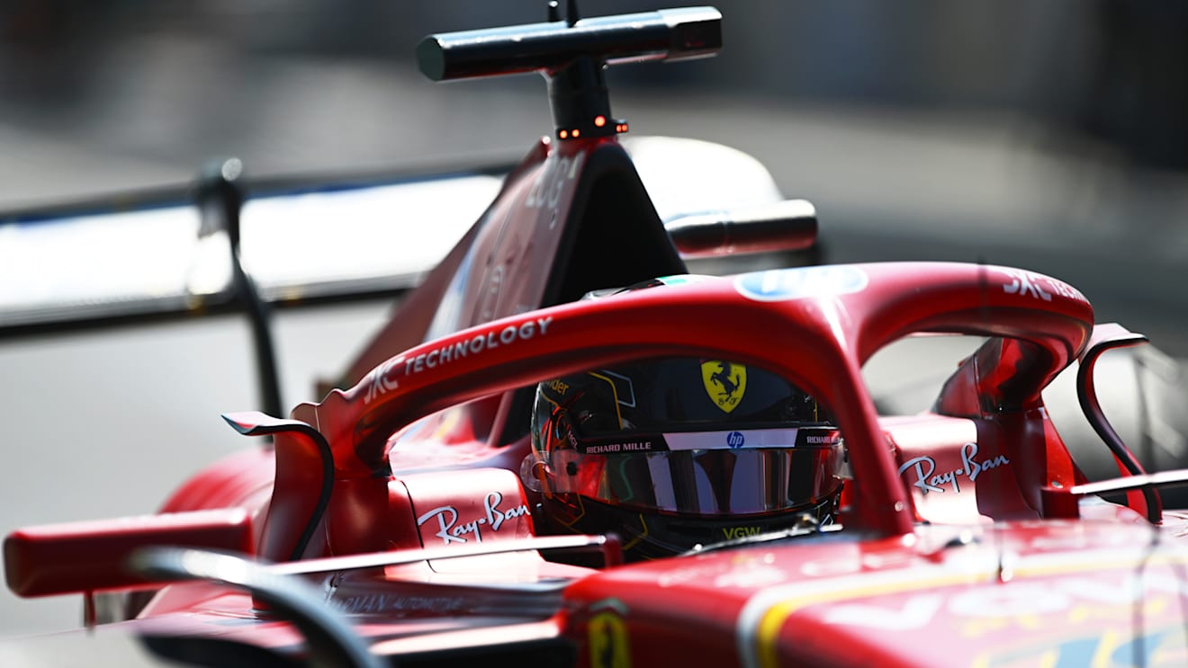 MONZA, ITALY - AUGUST 30: Charles Leclerc of Monaco driving the (16) Ferrari SF-24 in the Pitlane during practice ahead of the F1 Grand Prix of Italy at Autodromo Nazionale Monza on August 30, 2024 in Monza, Italy. (Photo by Rudy Carezzevoli/Getty Images)