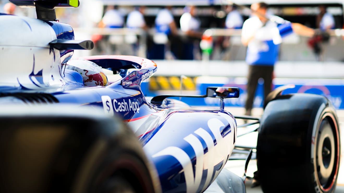 MONZA, ITALY - AUGUST 30: Yuki Tsunoda of Japan and Visa Cash App RB prepares to drive in the garage during practice ahead of the F1 Grand Prix of Italy at Autodromo Nazionale Monza on August 30, 2024 in Monza, Italy. (Photo by Rudy Carezzevoli/Getty Images)