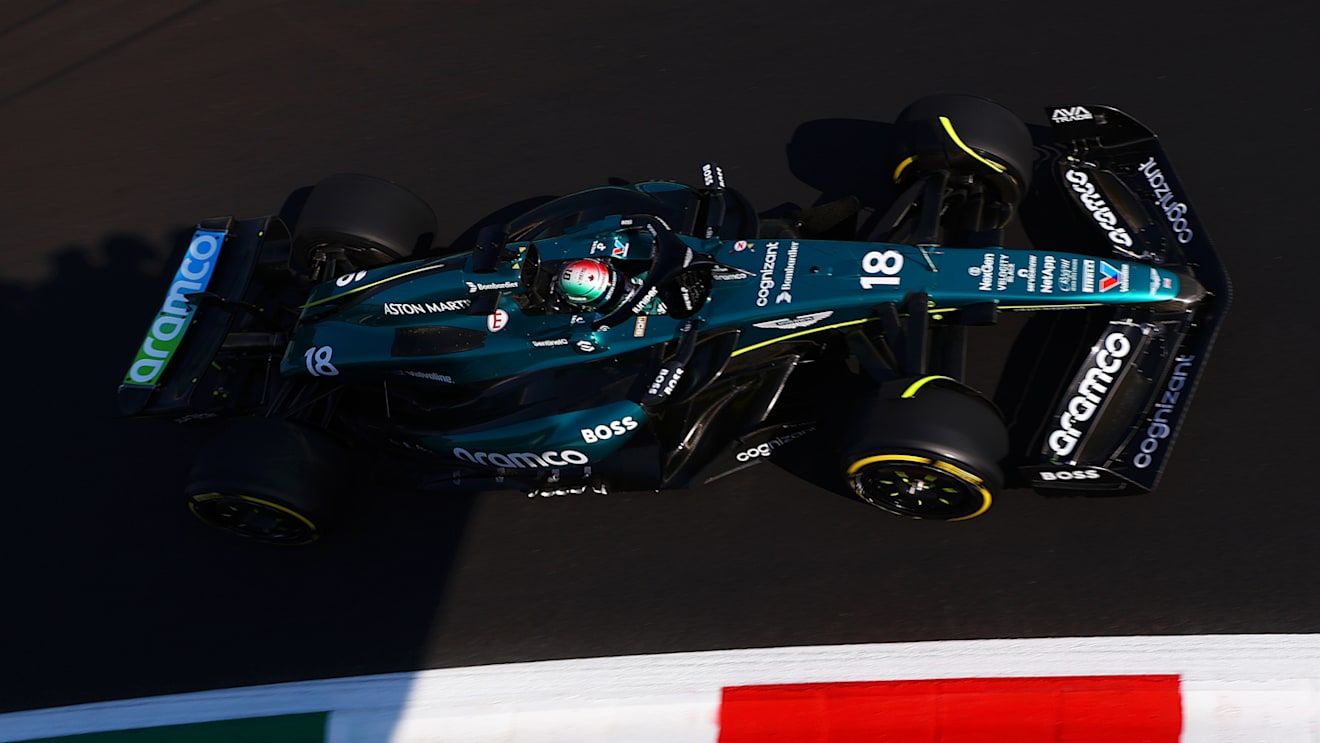 MONZA, ITALY - AUGUST 30: Lance Stroll of Canada driving the (18) Aston Martin AMR24 Mercedes on track during practice ahead of the F1 Grand Prix of Italy at Autodromo Nazionale Monza on August 30, 2024 in Monza, Italy. (Photo by Lars Baron/Getty Images)