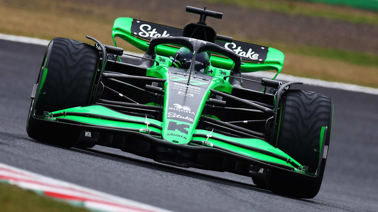 SUZUKA, JAPAN - APRIL 05: Valtteri Bottas of Finland driving the (77) Kick Sauber C44 Ferrari on track during practice ahead of the F1 Grand Prix of Japan at Suzuka International Racing Course on April 05, 2024 in Suzuka, Japan. (Photo by Clive Rose - Formula 1/Formula 1 via Getty Images)
