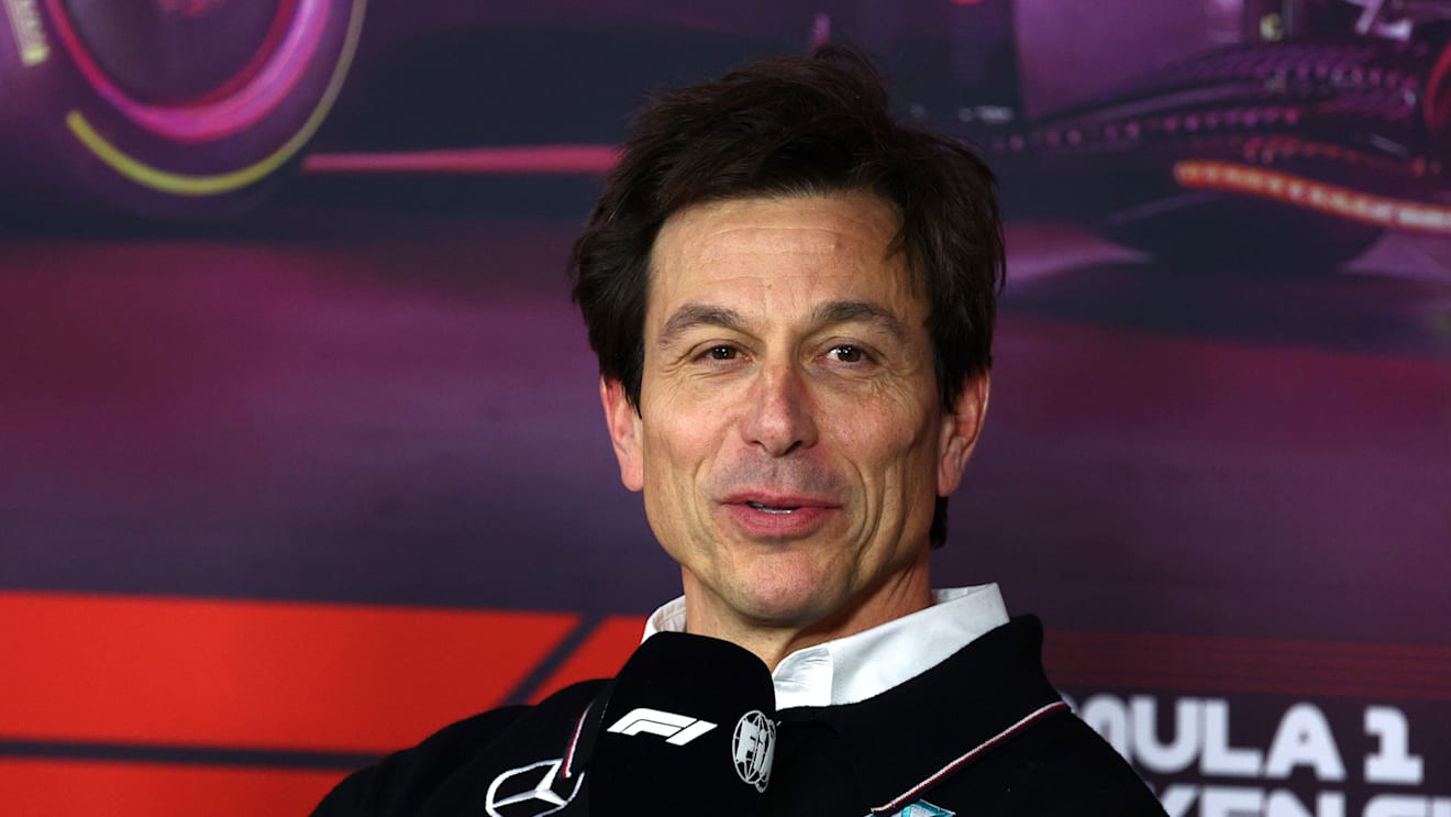 LAS VEGAS, NEVADA - NOVEMBER 21: Mercedes GP Executive Director Toto Wolff attends the Team Principals Press Conference during practice ahead of the F1 Grand Prix of Las Vegas at Las Vegas Strip Circuit on November 21, 2024 in Las Vegas, Nevada. (Photo by Clive Rose/Getty Images)