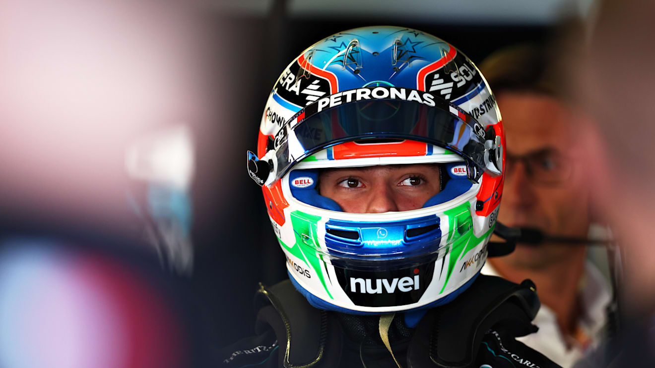MEXICO CITY, MEXICO - OCTOBER 25: Andrea Kimi Antonelli of Italy and Mercedes prepares to drive in the garage during practice ahead of the F1 Grand Prix of Mexico at Autodromo Hermanos Rodriguez on October 25, 2024 in Mexico City, Mexico. (Photo by Bryn Lennon - Formula 1/Formula 1 via Getty Images)