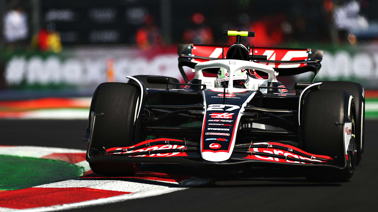 MEXICO CITY, MEXICO - OCTOBER 25: Nico Hulkenberg of Germany driving the (27) Haas F1 VF-24 Ferrari on track during practice ahead of the F1 Grand Prix of Mexico at Autodromo Hermanos Rodriguez on October 25, 2024 in Mexico City, Mexico. (Photo by Peter Fox - Formula 1/Formula 1 via Getty Images)