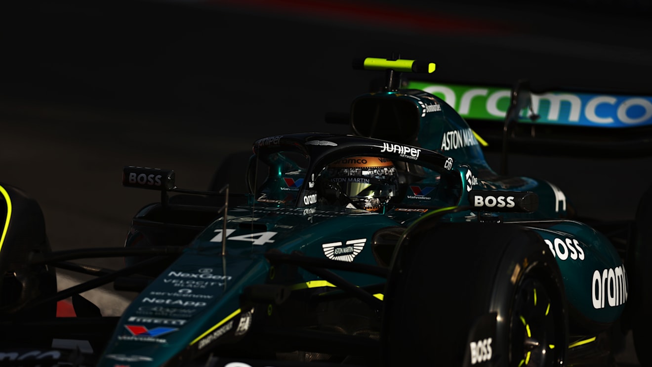 MEXICO CITY, MEXICO - OCTOBER 25: Fernando Alonso of Spain driving the (14) Aston Martin AMR24 Mercedes on track during practice ahead of the F1 Grand Prix of Mexico at Autodromo Hermanos Rodriguez on October 25, 2024 in Mexico City, Mexico. (Photo by Bryn Lennon - Formula 1/Formula 1 via Getty Images)