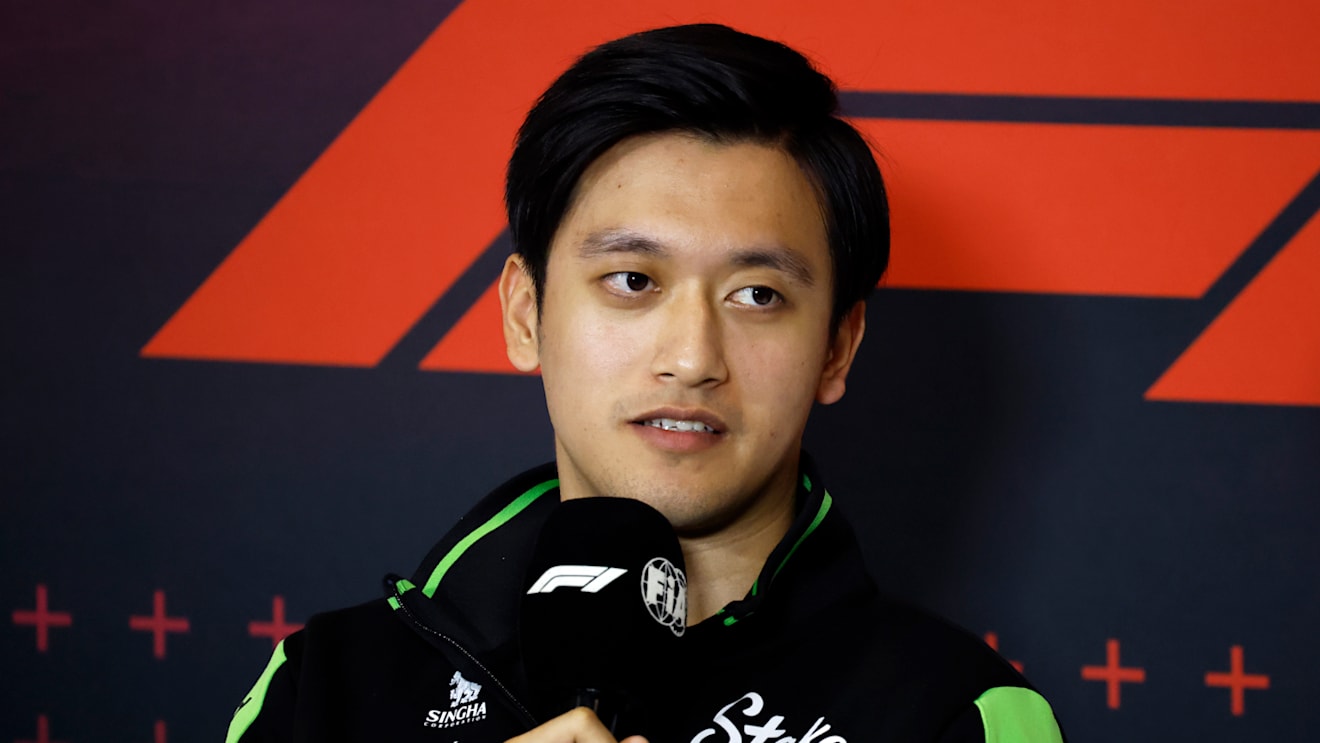 MEXICO CITY, MEXICO - OCTOBER 24: Zhou Guanyu of China and Stake F1 Team Kick Sauber attends the Drivers Press Conference during previews ahead of the F1 Grand Prix of Mexico at Autodromo Hermanos Rodriguez on October 24, 2024 in Mexico City, Mexico. (Photo by Chris Graythen/Getty Images)
