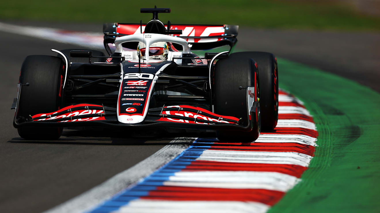 MEXICO CITY, MEXICO - OCTOBER 26: Kevin Magnussen of Denmark driving the (20) Haas F1 VF-24 Ferrari on track during final practice ahead of the F1 Grand Prix of Mexico at Autodromo Hermanos Rodriguez on October 26, 2024 in Mexico City, Mexico. (Photo by Bryn Lennon - Formula 1/Formula 1 via Getty Images)