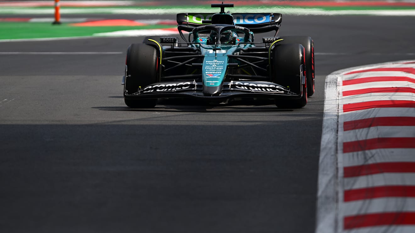 MEXICO CITY, MEXICO - OCTOBER 26: Lance Stroll of Canada driving the (18) Aston Martin AMR24 Mercedes on track during final practice ahead of the F1 Grand Prix of Mexico at Autodromo Hermanos Rodriguez on October 26, 2024 in Mexico City, Mexico. (Photo by Rudy Carezzevoli/Getty Images)