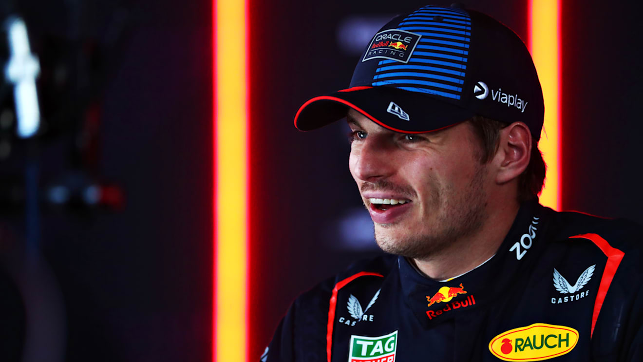 MEXICO CITY, MEXICO - OCTOBER 26: Second placed qualifier Max Verstappen of the Netherlands and Oracle Red Bull Racing talks to the media in the Paddock after qualifying ahead of the F1 Grand Prix of Mexico at Autodromo Hermanos Rodriguez on October 26, 2024 in Mexico City, Mexico. (Photo by Peter Fox - Formula 1/Formula 1 via Getty Images)