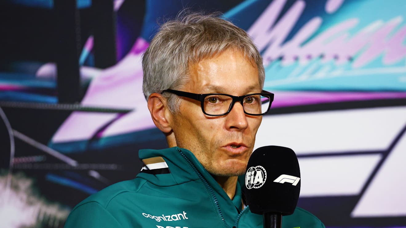 MIAMI, FLORIDA - MAY 03: Mike Krack, Team Principal of the Aston Martin F1 Team attends the Team Principals Press Conference after practice ahead of the F1 Grand Prix of Miami at Miami International Autodrome on May 03, 2024 in Miami, Florida. (Photo by Clive Rose/Getty Images)
