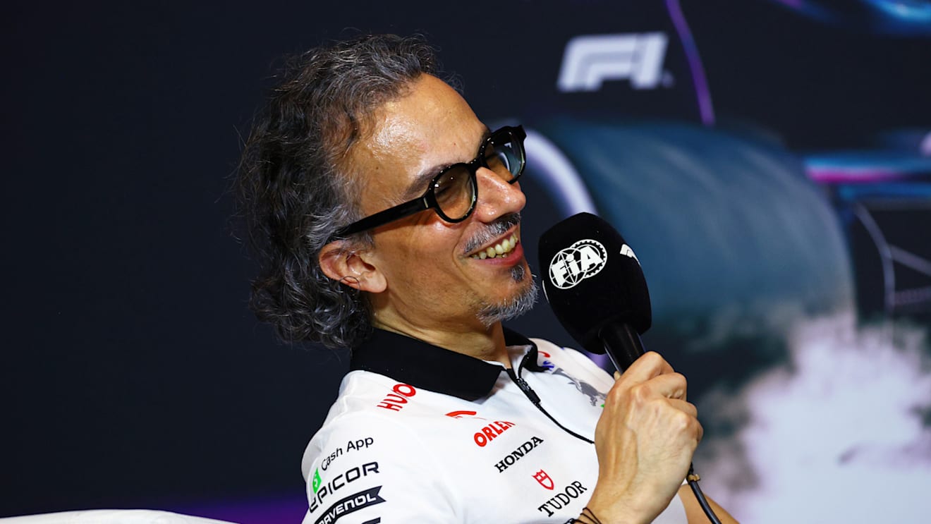 MIAMI, FLORIDA - MAY 03: Laurent Mekies, Team Principal of Visa Cash App RB attends the Team Principals Press Conference after practice ahead of the F1 Grand Prix of Miami at Miami International Autodrome on May 03, 2024 in Miami, Florida. (Photo by Clive Rose/Getty Images)