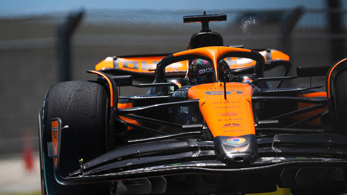 MIAMI, FLORIDA - MAY 03: Oscar Piastri of Australia driving the (81) McLaren MCL38 Mercedes on track during practice ahead of the F1 Grand Prix of Miami at Miami International Autodrome on May 03, 2024 in Miami, Florida. (Photo by Rudy Carezzevoli/Getty Images)