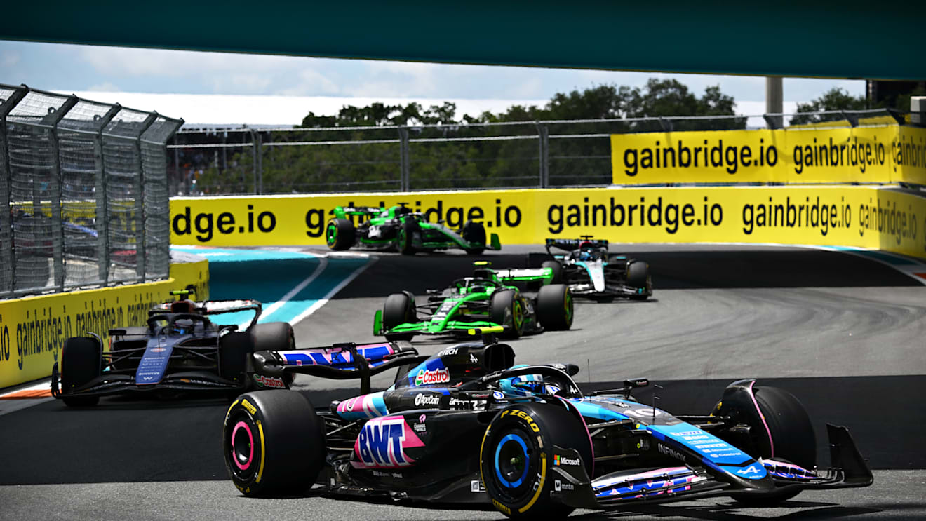 MIAMI, FLORIDA - MAY 04: Pierre Gasly of France driving the (10) Alpine F1 A524 Renault on track during the Sprint ahead of the F1 Grand Prix of Miami at Miami International Autodrome on May 04, 2024 in Miami, Florida. (Photo by Clive Mason/Getty Images)