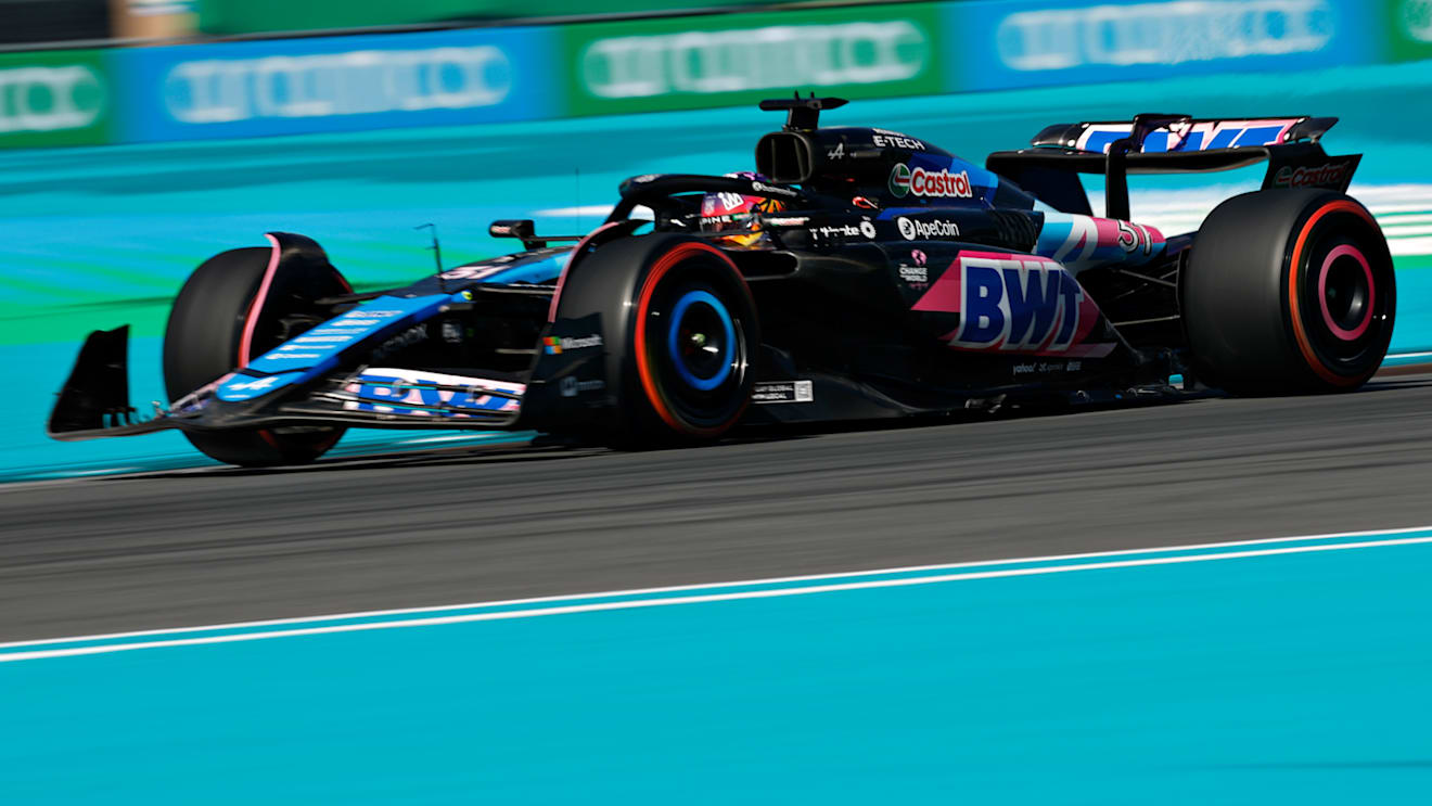 MIAMI, FLORIDA - MAY 04: Esteban Ocon of France driving the (31) Alpine F1 A524 Renault on track during qualifying ahead of the F1 Grand Prix of Miami at Miami International Autodrome on May 04, 2024 in Miami, Florida. (Photo by Chris Graythen/Getty Images)