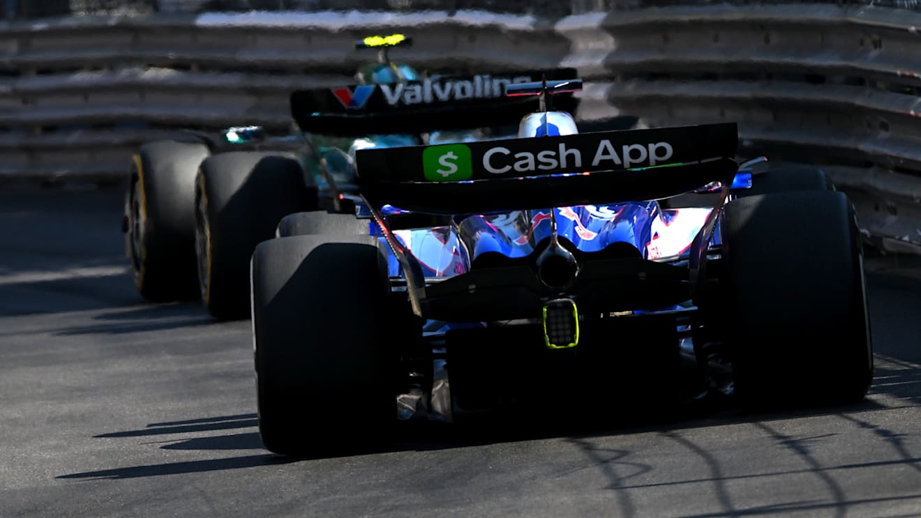 MONTE-CARLO, MONACO - MAY 26: Daniel Ricciardo of Australia driving the (3) Visa Cash App RB VCARB 01 chases Fernando Alonso of Spain driving the (14) Aston Martin AMR24 Mercedes on track during the F1 Grand Prix of Monaco at Circuit de Monaco on May 26, 2024 in Monte-Carlo, Monaco. (Photo by Rudy Carezzevoli/Getty Images)