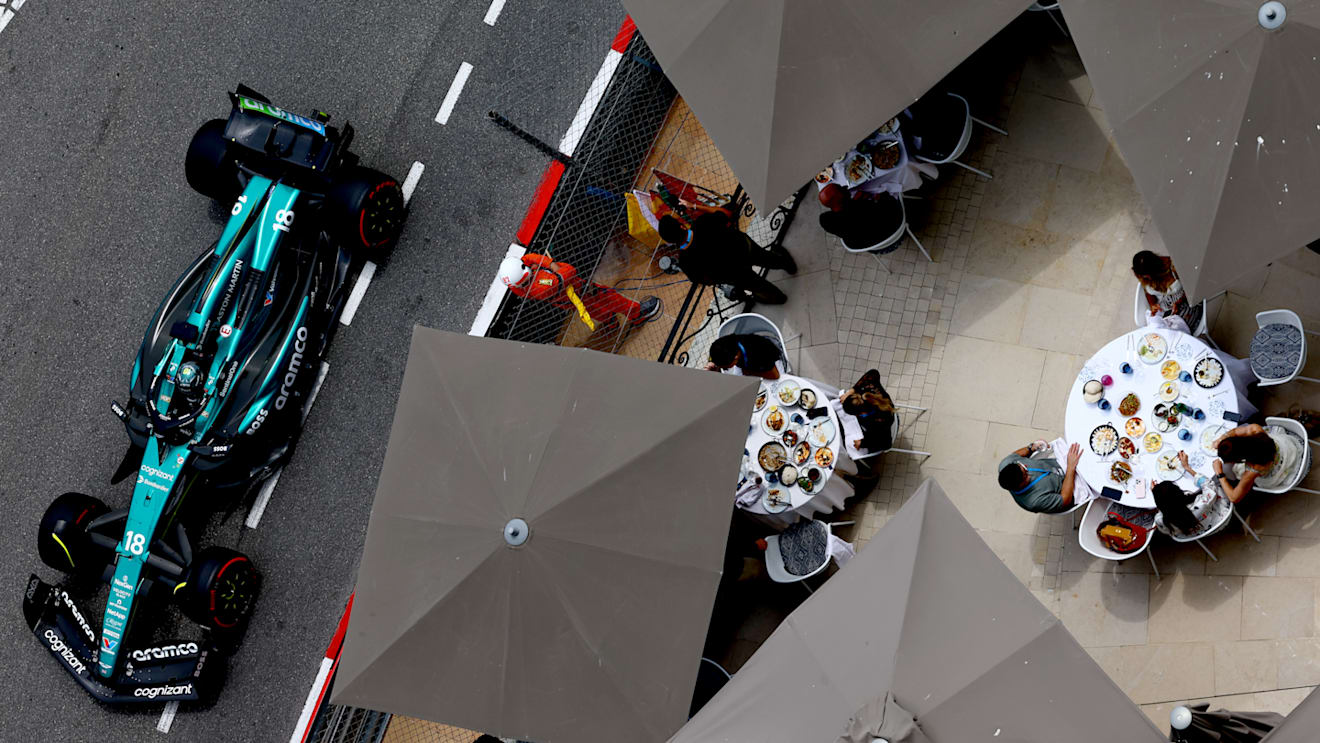 MONTE-CARLO, MONACO - MAY 24: Lance Stroll of Canada driving the (18) Aston Martin AMR24 Mercedes on track during practice ahead of the F1 Grand Prix of Monaco at Circuit de Monaco on May 24, 2024 in Monte-Carlo, Monaco. (Photo by Mark Thompson/Getty Images)