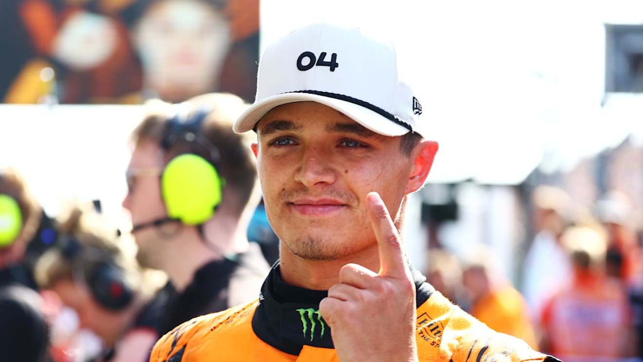 ZANDVOORT, NETHERLANDS - AUGUST 25: Race winner Lando Norris of Great Britain and McLaren celebrates in parc ferme after the F1 Grand Prix of Netherlands at Circuit Zandvoort on August 25, 2024 in Zandvoort, Netherlands. (Photo by Mark Thompson/Getty Images)