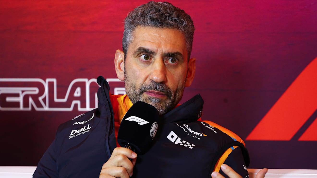 ZANDVOORT, NETHERLANDS - AUGUST 23: McLaren Team Principal Andrea Stella attends the Team Principals Press Conference during practice ahead of the F1 Grand Prix of Netherlands at Circuit Zandvoort on August 23, 2024 in Zandvoort, Netherlands. (Photo by Clive Rose/Getty Images)