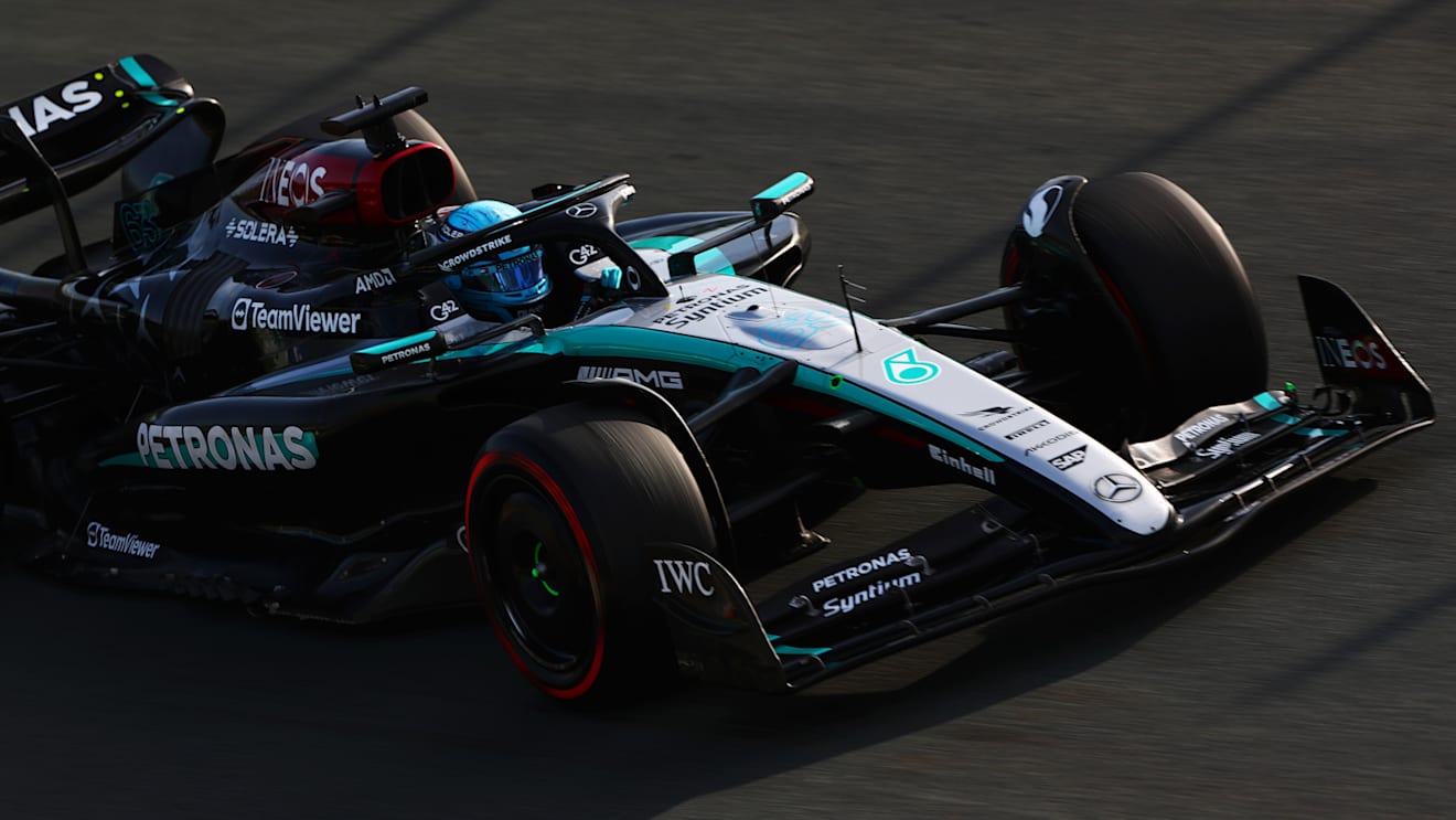 ZANDVOORT, NETHERLANDS - AUGUST 23: George Russell of Great Britain driving the (63) Mercedes AMG Petronas F1 Team W15 on track during practice ahead of the F1 Grand Prix of Netherlands at Circuit Zandvoort on August 23, 2024 in Zandvoort, Netherlands. (Photo by Peter Fox - Formula 1/Formula 1 via Getty Images)