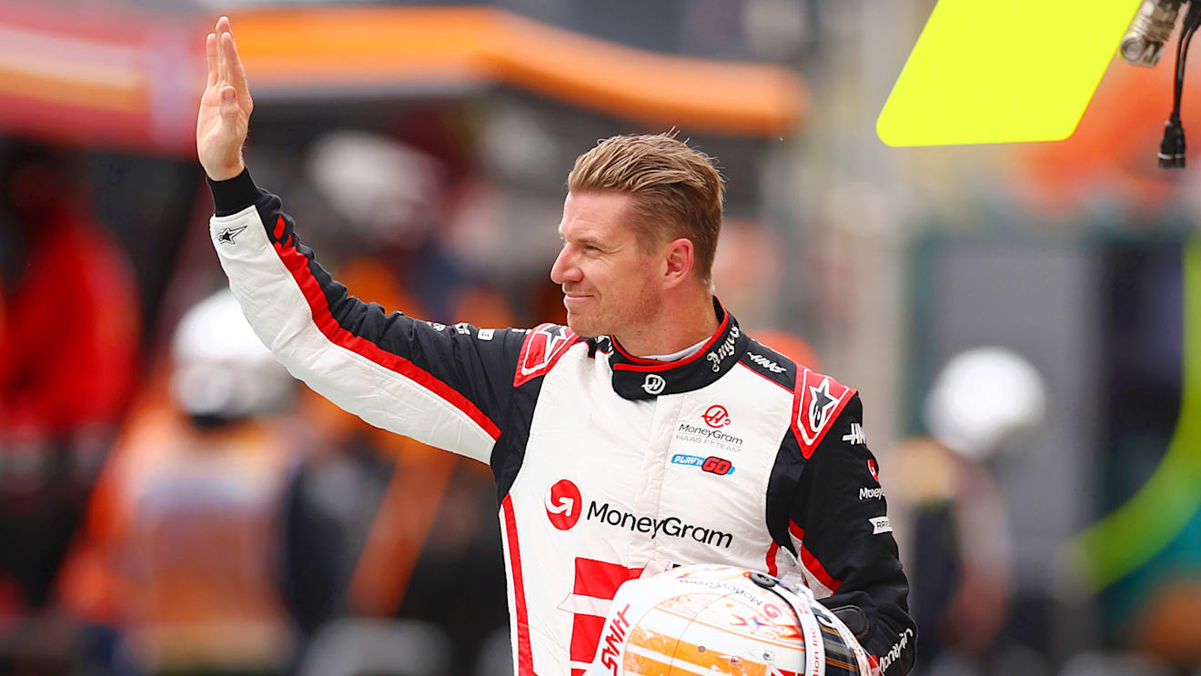 ZANDVOORT, NETHERLANDS - AUGUST 24: 14th place qualifier Nico Hulkenberg of Germany and Haas F1 acknowledges the fans from the Pitlane during qualifying ahead of the F1 Grand Prix of Netherlands at Circuit Zandvoort on August 24, 2024 in Zandvoort, Netherlands. (Photo by Bryn Lennon - Formula 1/Formula 1 via Getty Images)