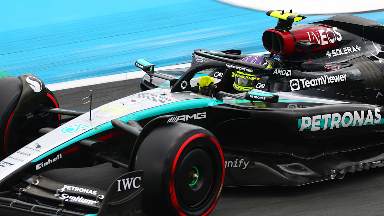 ZANDVOORT, NETHERLANDS - AUGUST 24: Lewis Hamilton of Great Britain driving the (44) Mercedes AMG Petronas F1 Team W15 on track during qualifying ahead of the F1 Grand Prix of Netherlands at Circuit Zandvoort on August 24, 2024 in Zandvoort, Netherlands. (Photo by Peter Fox - Formula 1/Formula 1 via Getty Images)