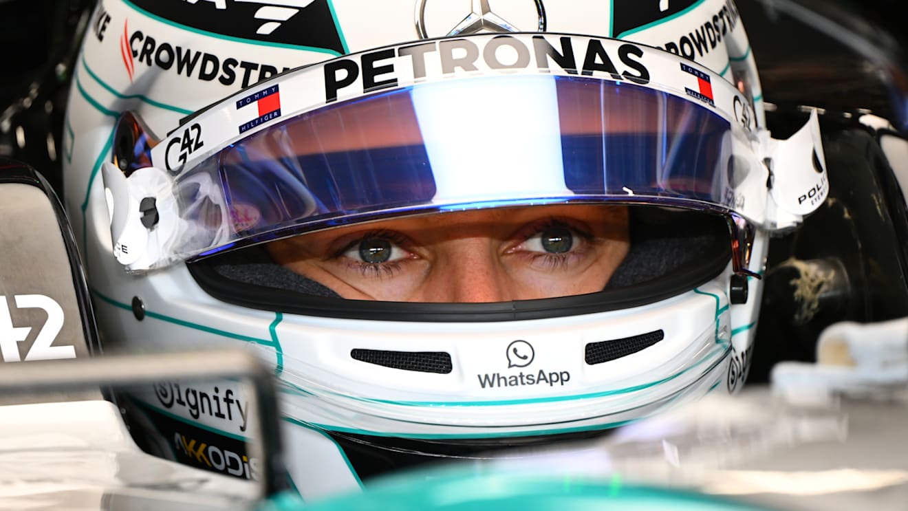 LUSAIL CITY, QATAR - NOVEMBER 29: George Russell of Great Britain and Mercedes prepares to drive in the garage during practice ahead of the F1 Grand Prix of Qatar at Lusail International Circuit on November 29, 2024 in Lusail City, Qatar. (Photo by Mark Sutton - Formula 1/Formula 1 via Getty Images)