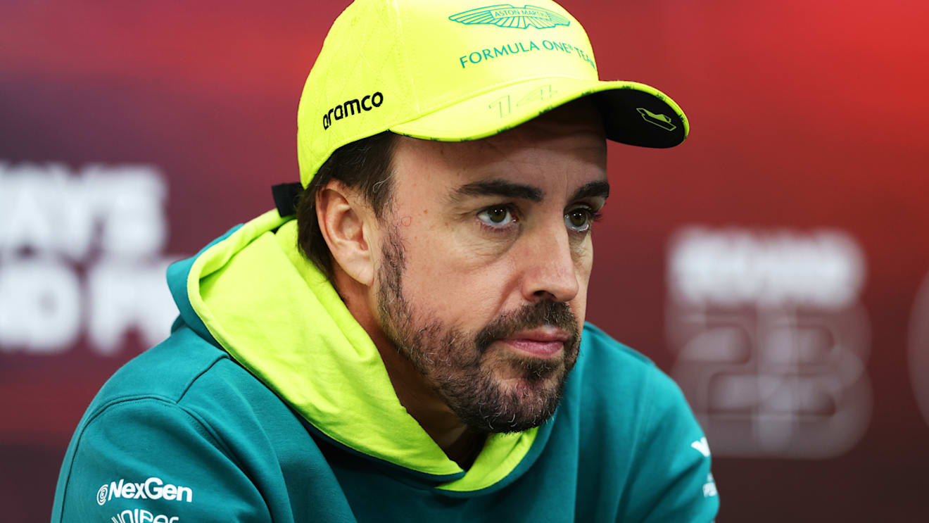 LUSAIL CITY, QATAR - NOVEMBER 28: Fernando Alonso of Spain and Aston Martin F1 Team attends the Drivers Press Conference during previews ahead of the F1 Grand Prix of Qatar at Lusail International Circuit on November 28, 2024 in Lusail City, Qatar. (Photo by Bryn Lennon/Getty Images)