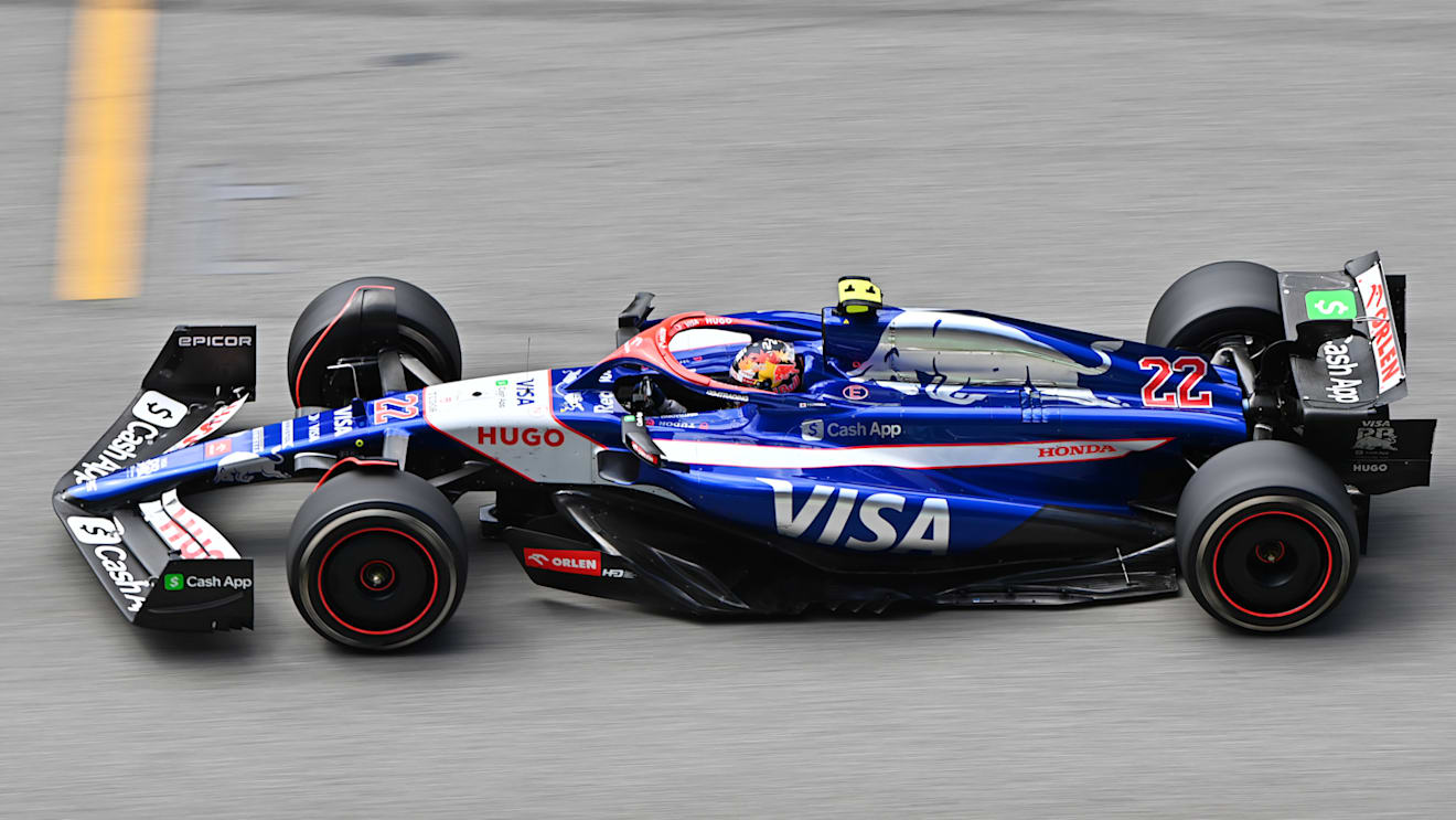 BARCELONA, SPAIN - JUNE 23: Yuki Tsunoda of Japan driving the (22) Visa Cash App RB VCARB 01 on track during the F1 Grand Prix of Spain at Circuit de Barcelona-Catalunya on June 23, 2024 in Barcelona, Spain. (Photo by James Sutton - Formula 1/Formula 1 via Getty Images)