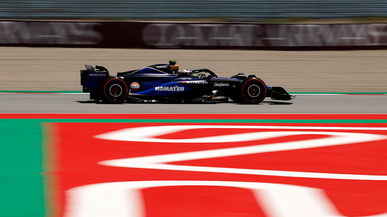 BARCELONA, SPAIN - JUNE 22: Logan Sargeant of United States driving the (2) Williams FW46 Mercedes on track during final practice ahead of the F1 Grand Prix of Spain at Circuit de Barcelona-Catalunya on June 22, 2024 in Barcelona, Spain. (Photo by Chris Graythen/Getty Images)