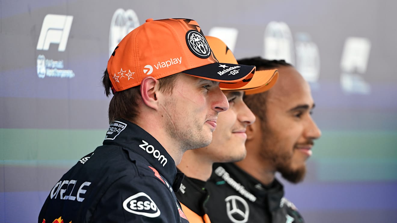 BARCELONA, SPAIN - JUNE 22: Second placed qualifier Max Verstappen of the Netherlands and Oracle Red Bull Racing poses for a photo in parc ferme during qualifying ahead of the F1 Grand Prix of Spain at Circuit de Barcelona-Catalunya on June 22, 2024 in Barcelona, Spain. (Photo by Mark Sutton - Formula 1/Formula 1 via Getty Images)
