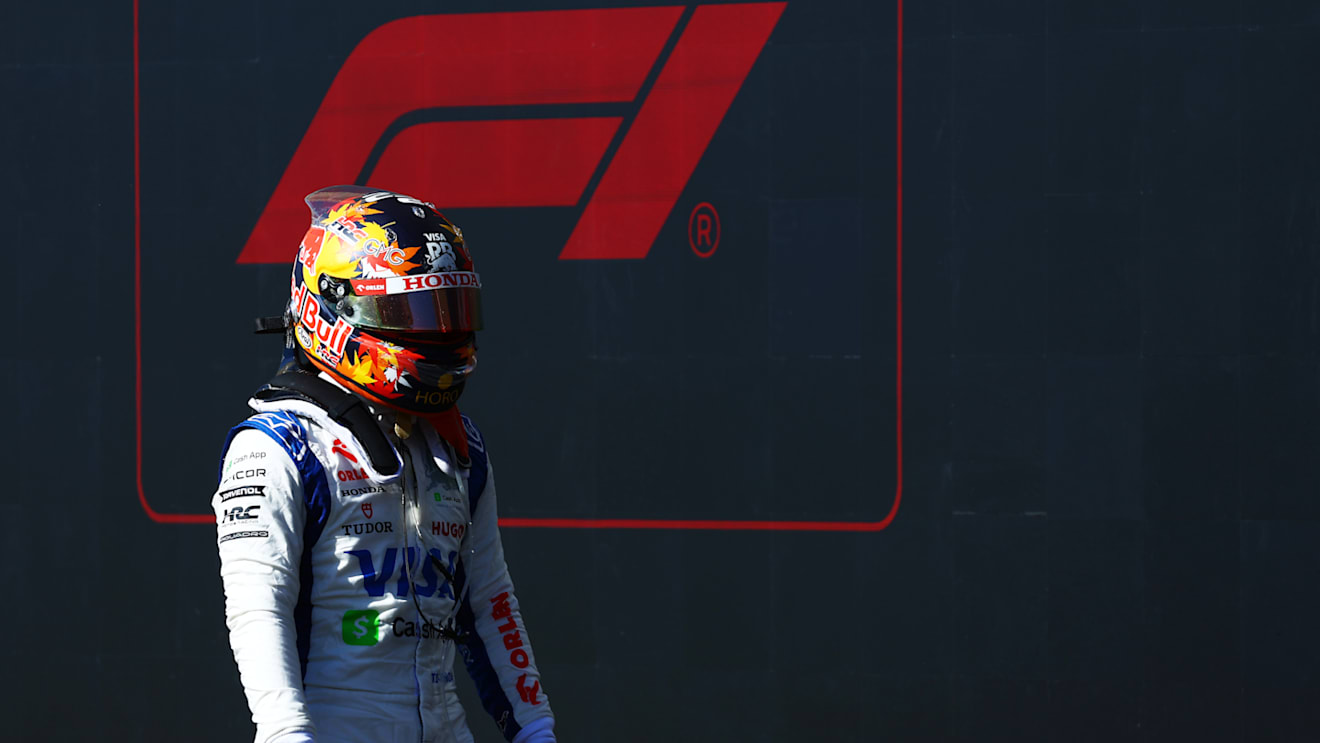 AUSTIN, TEXAS - OCTOBER 20: 14th placed Yuki Tsunoda of Japan and Visa Cash App RB looks on in parc ferme during the F1 Grand Prix of United States at Circuit of The Americas on October 20, 2024 in Austin, Texas. (Photo by Mark Thompson/Getty Images)