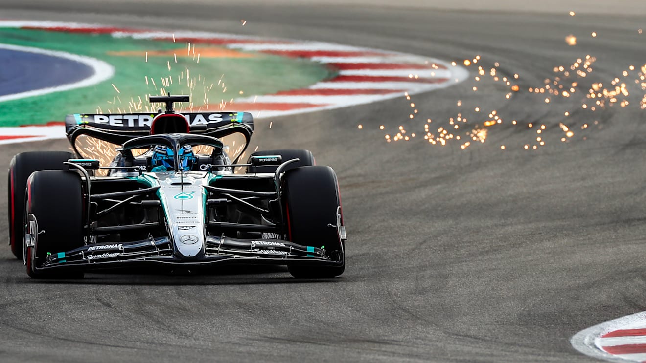 AUSTIN, TEXAS - OCTOBER 18: George Russell of Mercedes and Great Britain during sprint qualifying ahead of the F1 Grand Prix of United States at Circuit of The Americas on October 18, 2024 in Austin, Texas. (Photo by Peter Fox - Formula 1/Formula 1 via Getty Images)