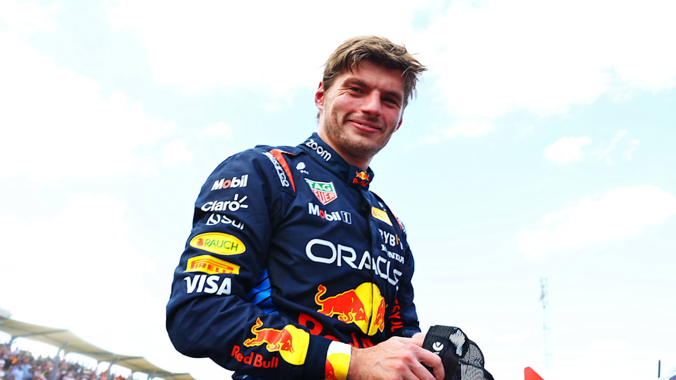 AUSTIN, TEXAS - OCTOBER 19: Sprint winner Max Verstappen of the Netherlands and Oracle Red Bull Racing celebrates in parc ferme during the Sprint ahead of the F1 Grand Prix of United States at Circuit of The Americas on October 19, 2024 in Austin, Texas. (Photo by Mark Thompson/Getty Images)