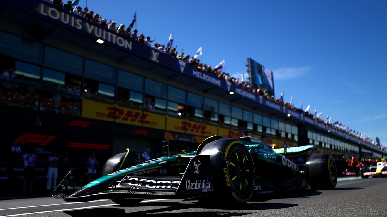 MELBOURNE, AUSTRALIA - MARCH 14: Lance Stroll of Canada driving the (18) Aston Martin F1 Team AMR25 Mercedes in the Pitlane  prior to practice ahead of the F1 Grand Prix of Australia at Albert Park Grand Prix Circuit on March 14, 2025 in Melbourne, Australia. (Photo by Bryn Lennon - Formula 1/Formula 1 via Getty Images)