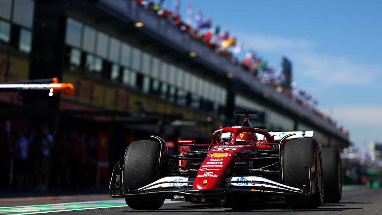 MELBOURNE, AUSTRALIA - MARCH 14: Charles Leclerc of Monaco driving the (16) Scuderia Ferrari SF-25 in the Pitlane during practice ahead of the F1 Grand Prix of Australia at Albert Park Grand Prix Circuit on March 14, 2025 in Melbourne, Australia. (Photo by Bryn Lennon - Formula 1/Formula 1 via Getty Images)