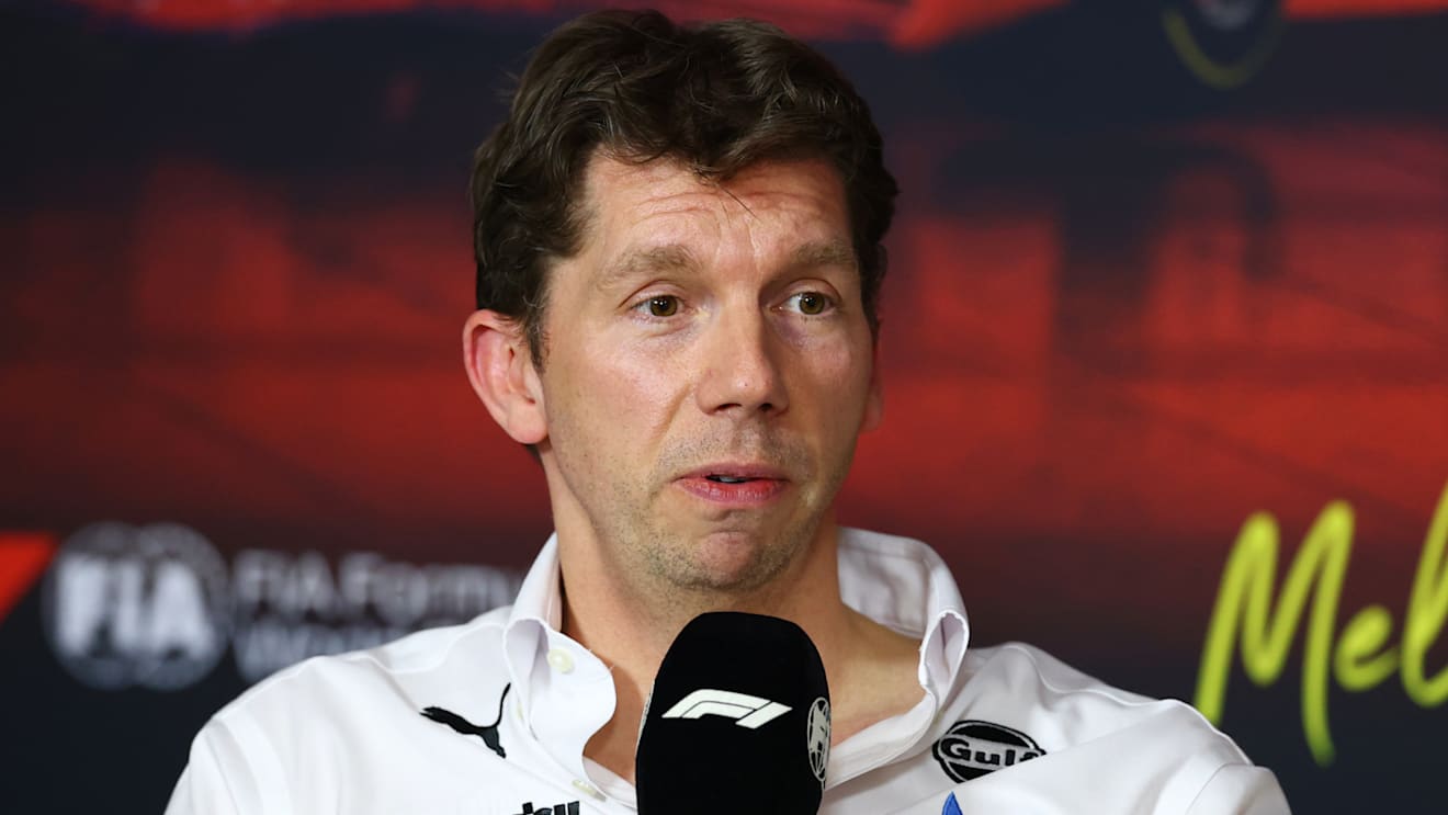MELBOURNE, AUSTRALIA - MARCH 14: James Vowles, Team Principal of Williams in the Press Conference during practice ahead of the F1 Grand Prix of Australia at Albert Park Grand Prix Circuit on March 14, 2025 in Melbourne, Australia. (Photo by Clive Rose/Getty Images)