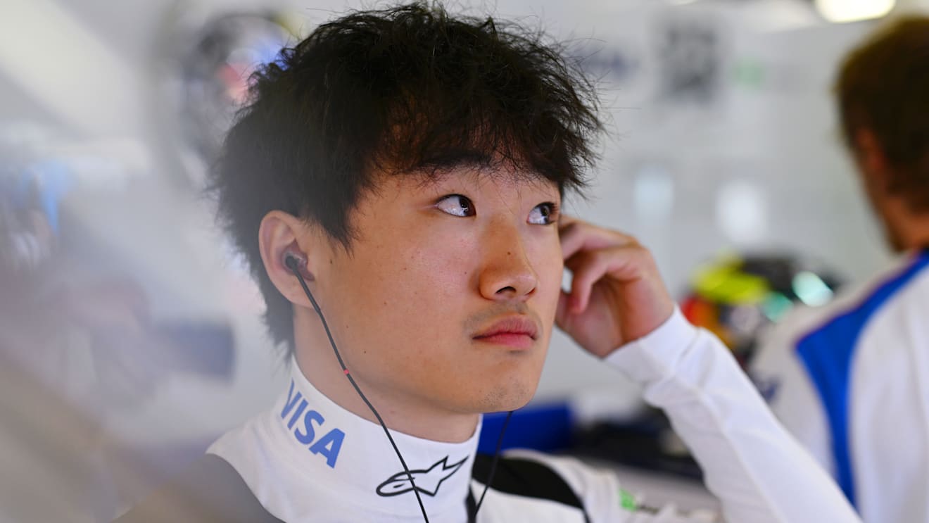 MELBOURNE, AUSTRALIA - MARCH 14: Yuki Tsunoda of Japan and Visa Cash App Racing Bulls looks on in the garage during practice ahead of the F1 Grand Prix of Australia at Albert Park Grand Prix Circuit on March 14, 2025 in Melbourne, Australia. (Photo by Rudy Carezzevoli/Getty Images)