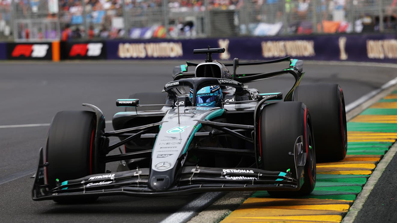MELBOURNE, AUSTRALIA - MARCH 15: George Russell of Great Britain driving the (63) Mercedes AMG Petronas F1 Team W16 on track during final practice ahead of the F1 Grand Prix of Australia at Albert Park Grand Prix Circuit on March 15, 2025 in Melbourne, Australia. (Photo by Mark Thompson/Getty Images)