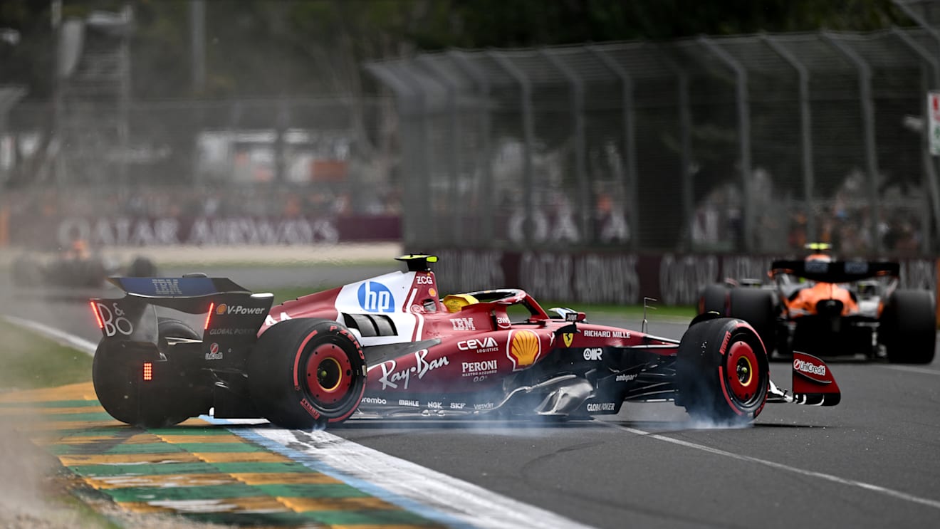 MELBOURNE, AUSTRALIA - MARCH 15: Lewis Hamilton of Great Britain driving the (44) Scuderia Ferrari SF-25 recovers after a spin during qualifying ahead of the F1 Grand Prix of Australia at Albert Park Grand Prix Circuit on March 15, 2025 in Melbourne, Australia. (Photo by Mark Sutton - Formula 1/Formula 1 via Getty Images)