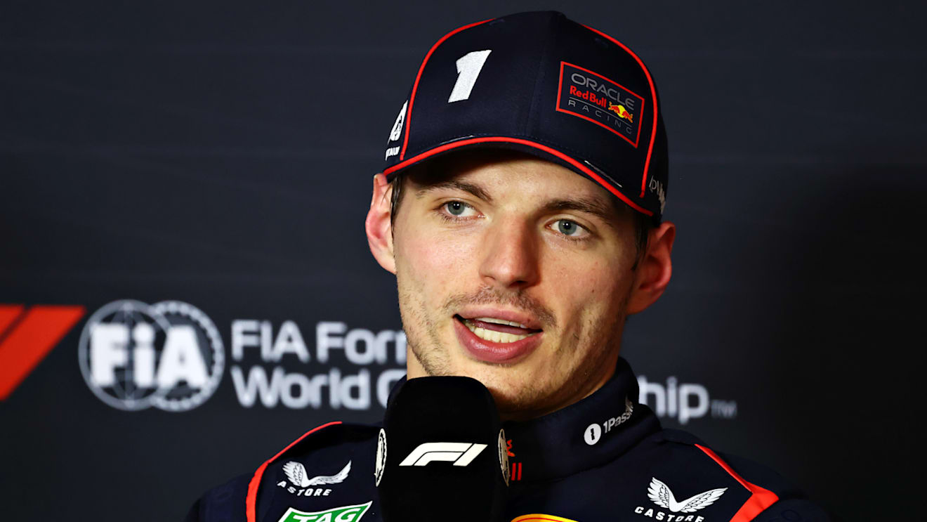 MELBOURNE, AUSTRALIA - MARCH 15: Third placed qualifier Max Verstappen of the Netherlands and Oracle Red Bull Racing in the Drivers Press Conference during qualifying ahead of the F1 Grand Prix of Australia at Albert Park Grand Prix Circuit on March 15, 2025 in Melbourne, Australia. (Photo by Clive Rose/Getty Images)