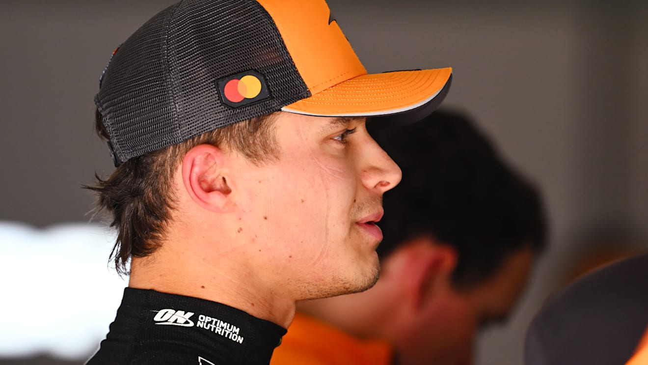 SHANGHAI, CHINA - MARCH 21: Lando Norris of Great Britain and McLaren looks on in the garage during practice ahead of the F1 Grand Prix of China at Shanghai International Circuit on March 21, 2025 in Shanghai, China. (Photo by Mark Sutton - Formula 1/Formula 1 via Getty Images)