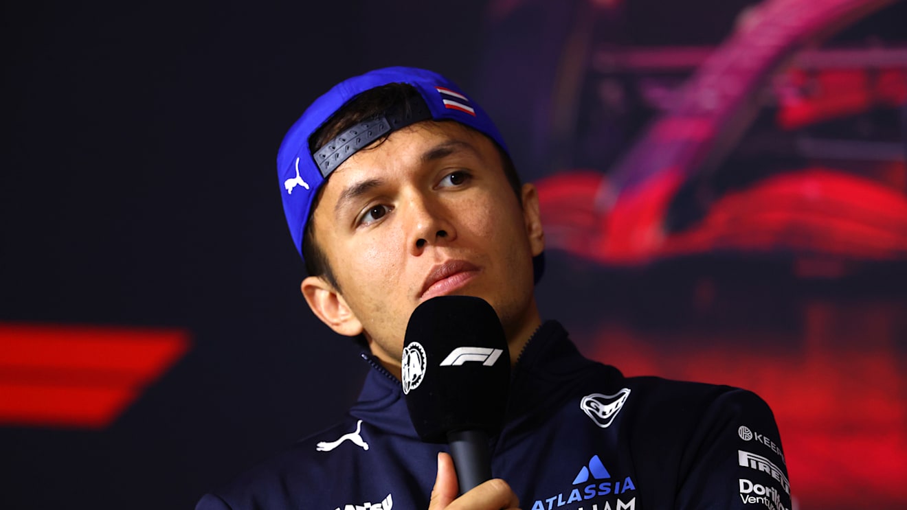 SHANGHAI, CHINA - MARCH 20: Alexander Albon of Thailand and Williams in the Drivers Press Conference during previews ahead of the F1 Grand Prix of China at Shanghai International Circuit on March 20, 2025 in Shanghai, China. (Photo by Clive Rose/Getty Images)
